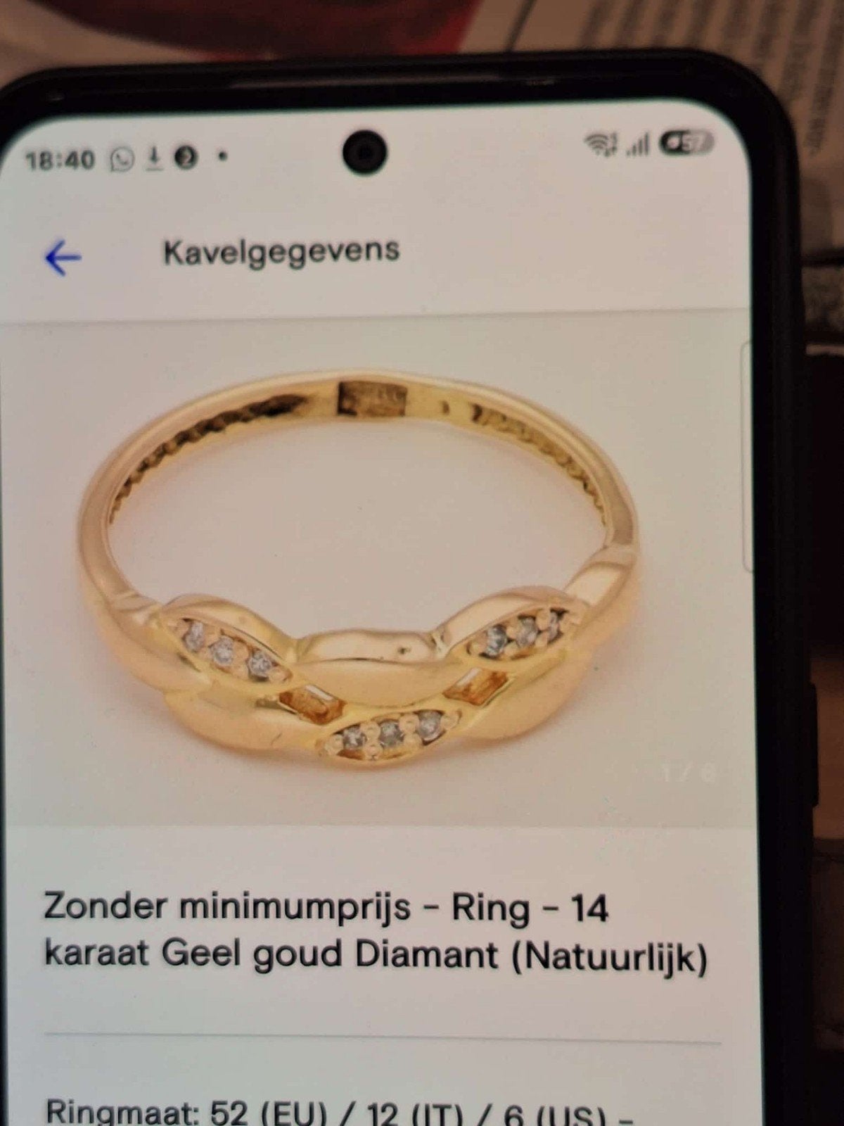 TE KOOP DEZE PRACHTIGE 14 KARAATS GOUDEN RING .DE SETTING BE, Ophalen of Verzenden