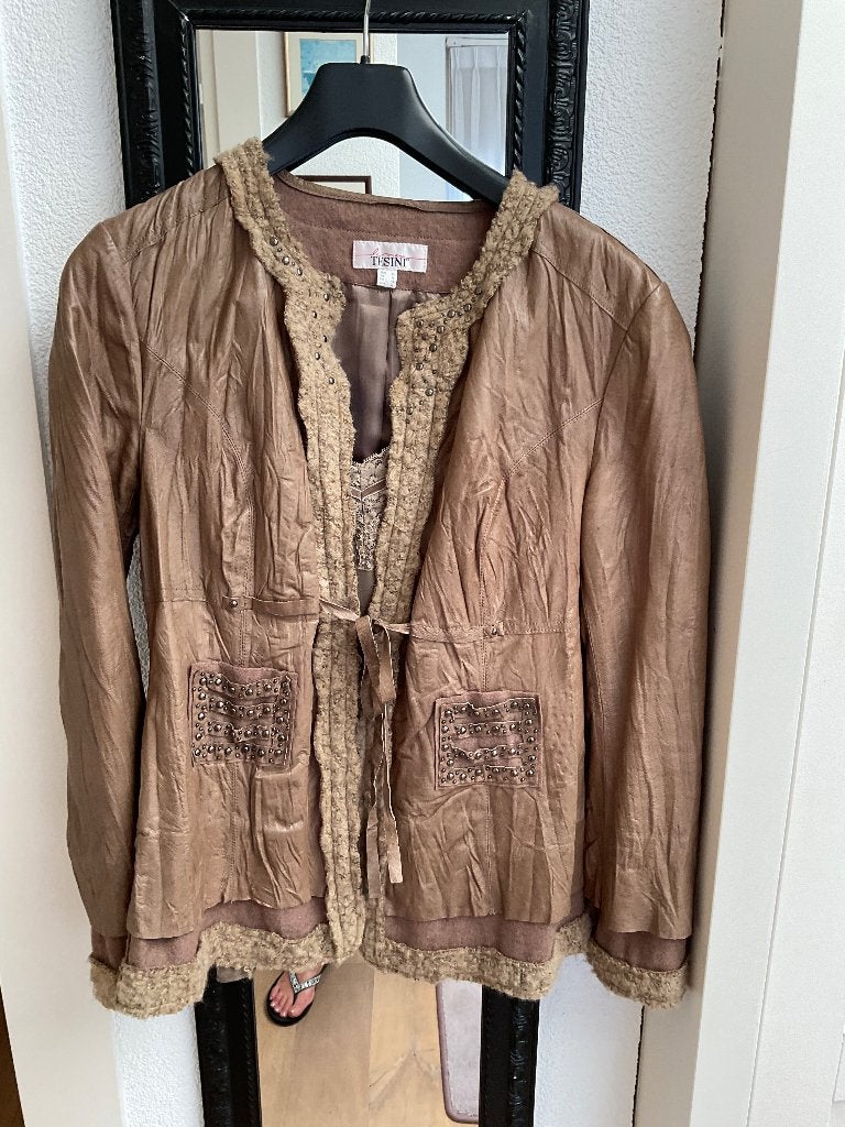 Leren dames jasje maat 42, Kleding | Dames, Jasjes, Kostuums en Pakken, Overige kleuren, Maat 42/44 (L), Ophalen of Verzenden