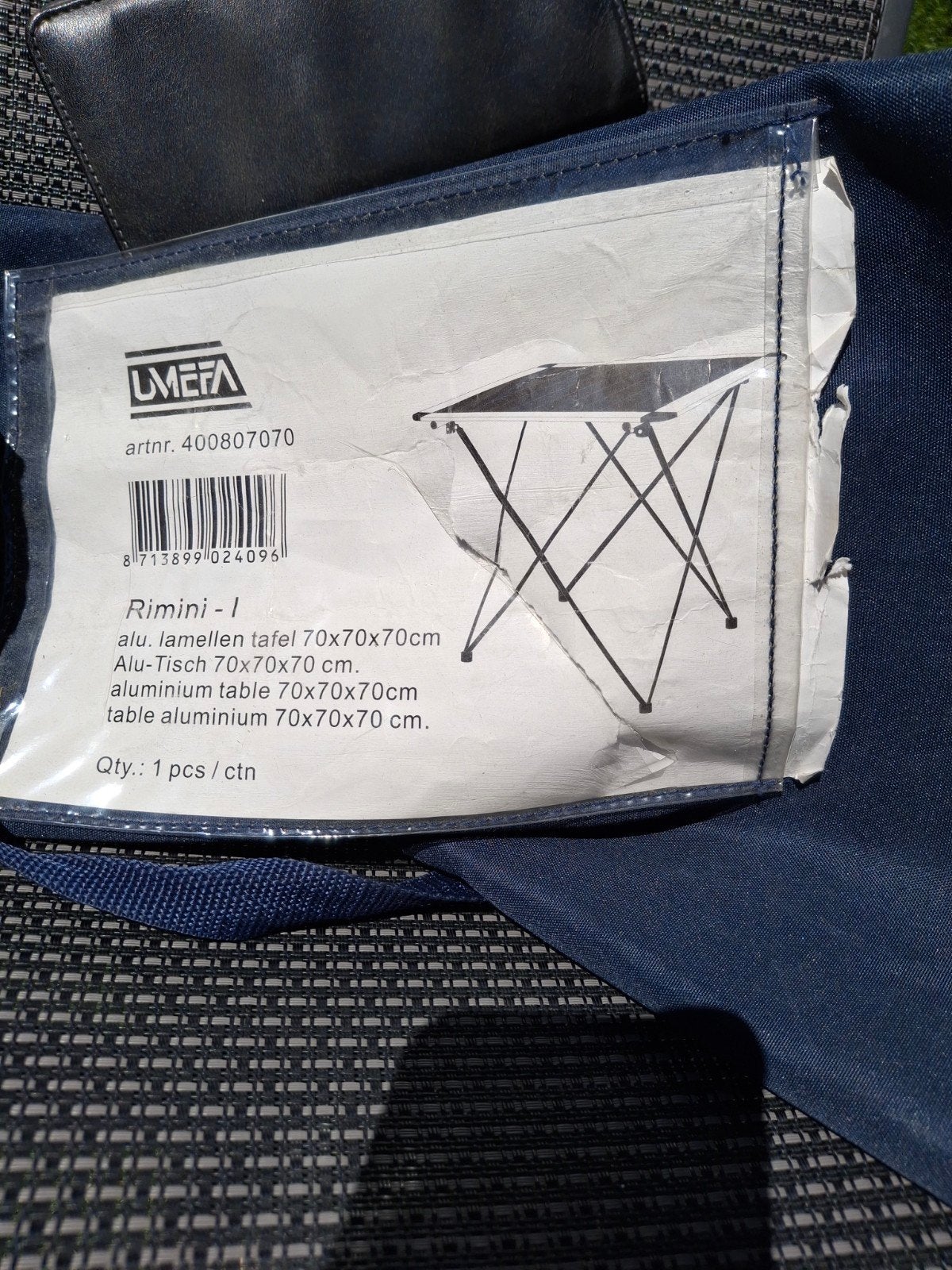 Dometic Rimni-I campingtafel 70x70cm, Ophalen, Gebruikt, Campingmeubel-accessoire