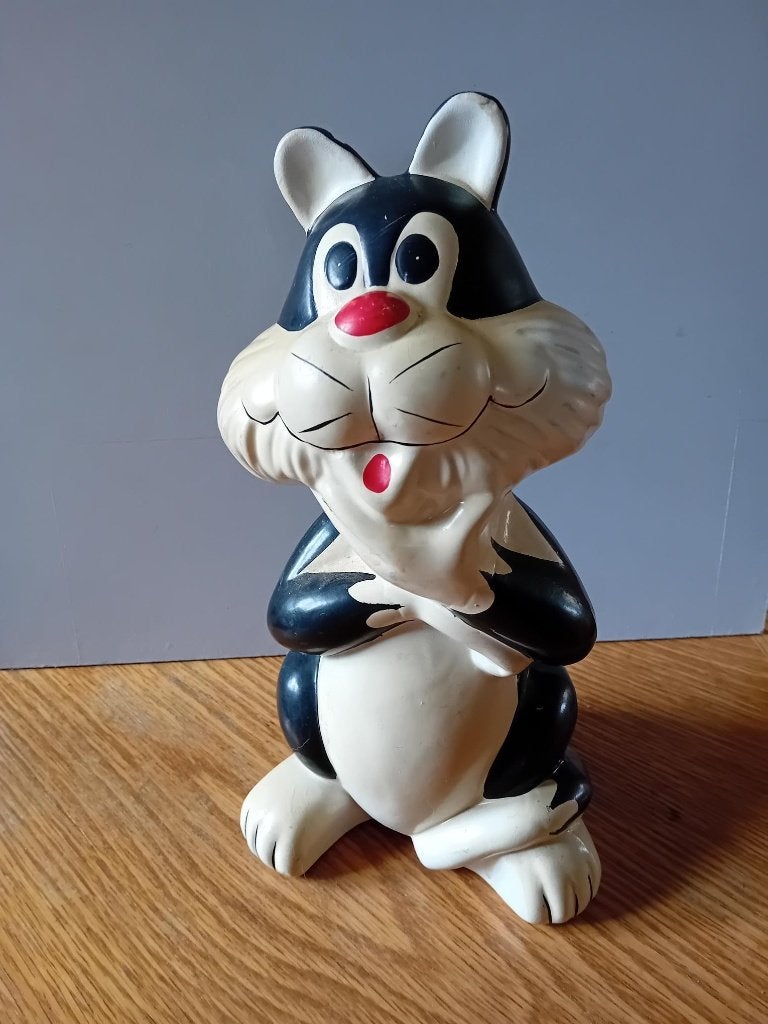 Looney Tunes Sylvester de Kat stenen spaarpot '70-'80   30cm, Ophalen of Verzenden, Looney Tunes, Gebruikt, Beeldje of Figuurtje