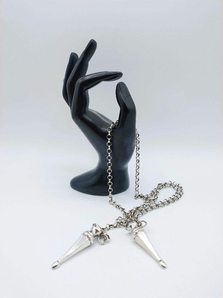 Zilveren jasseronketting met breipendoppen, van der Meulen,, Info@zilverwebsite.nl, Verzenden, Zo goed als nieuw, Zilverwebsite.nl