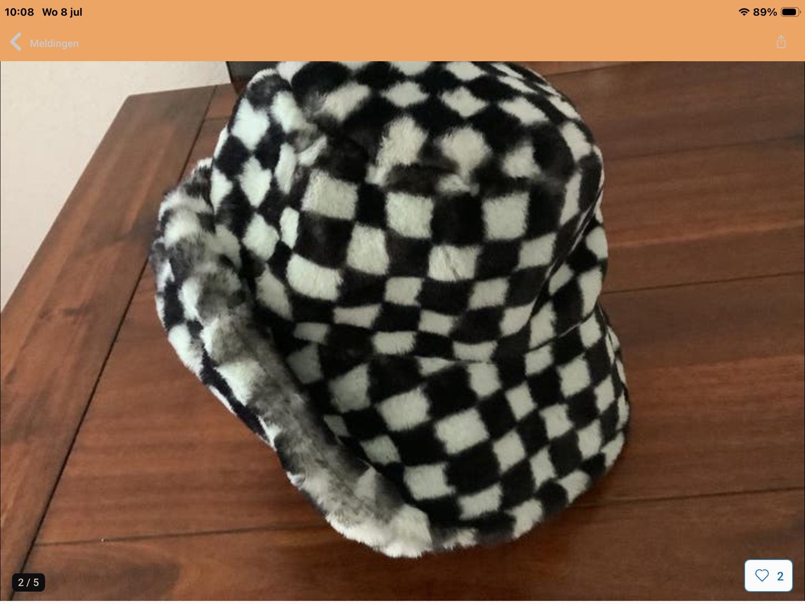 Zachtgroene/zwarte geruite bucket hat, Verzenden, Nieuw, One size fits all, Hoed