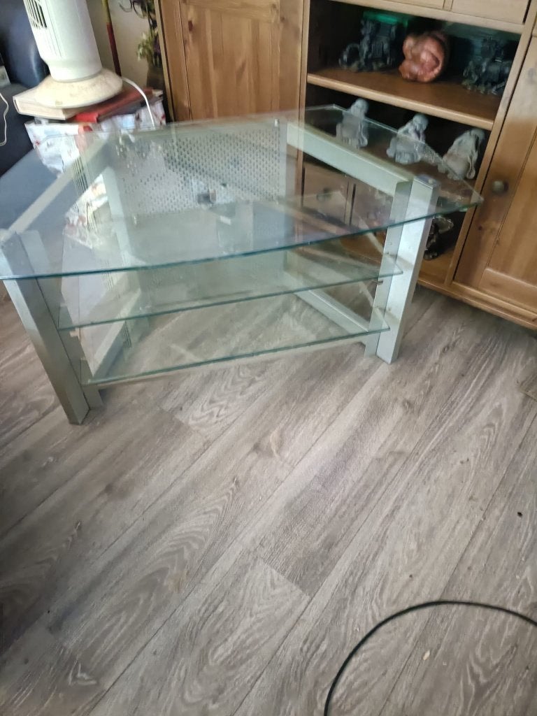 tv tafel, Ophalen, Gebruikt, 50 tot 100 cm, Glas