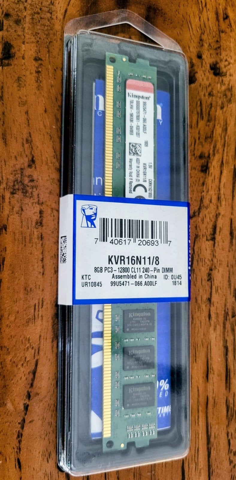 8x 8GB DDR3 Geheugenmodule - Kingston KVR16N11/8, Computers en Software, RAM geheugen, 8 GB, Nieuw, DDR3, Ophalen of Verzenden