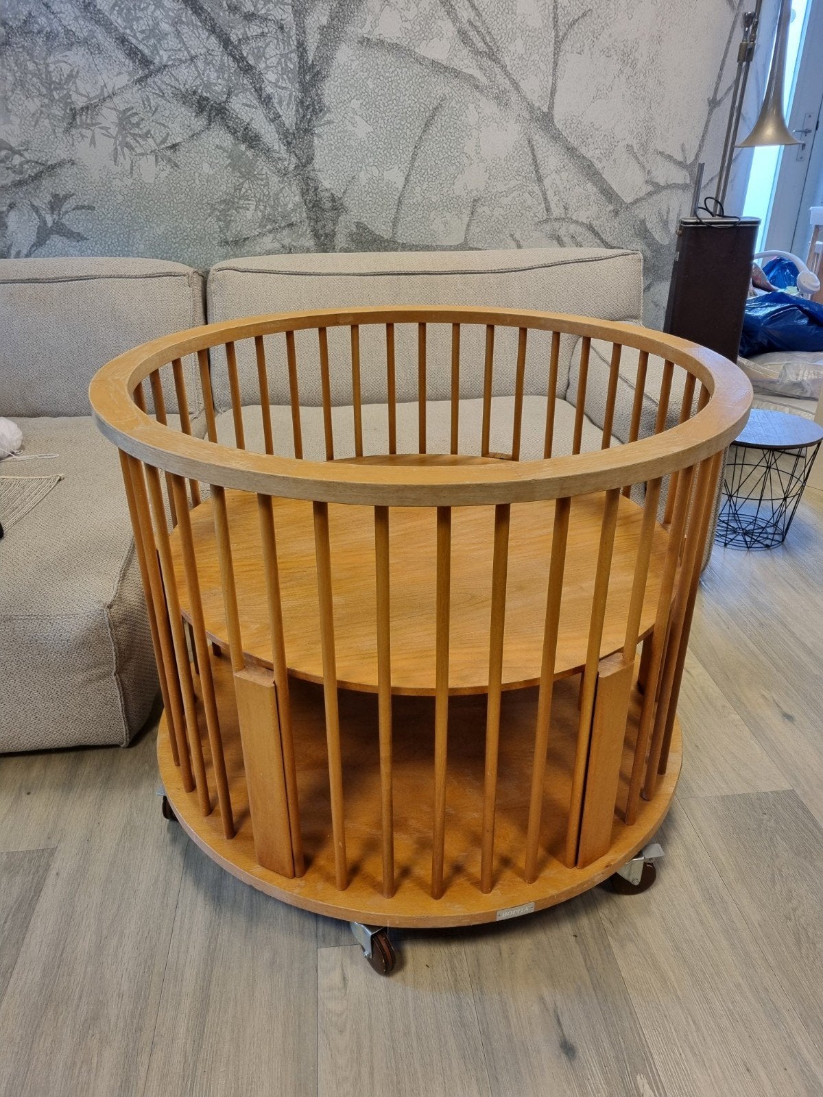 Zeer complete Bopita ronde houten box, Kinderen en Baby's, Ophalen, Gebruikt, Rond, In hoogte verstelbaar