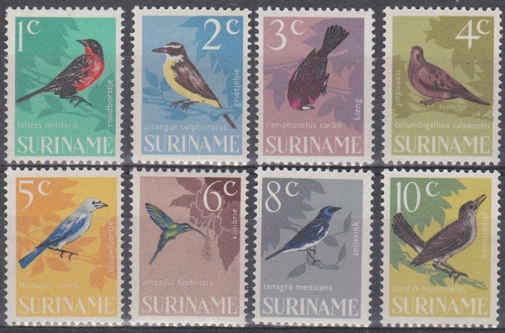 Suriname 1966 439/446 Vogels, Postfris, Ophalen of Verzenden, Postfris