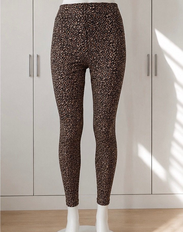 Jane Lushka  travel stof panter print  legging nieuw maat S, Legging, Maat 36/38 (S), Bruin, Nieuw