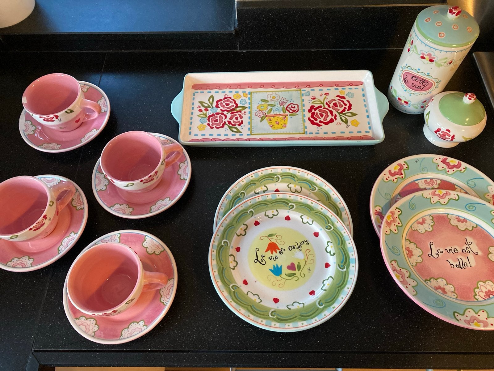 Servies set C’est la Vie van Jet by ter Steege, Ophalen, Gebruikt, Overige stijlen, Kop(pen) en/of Schotel(s)