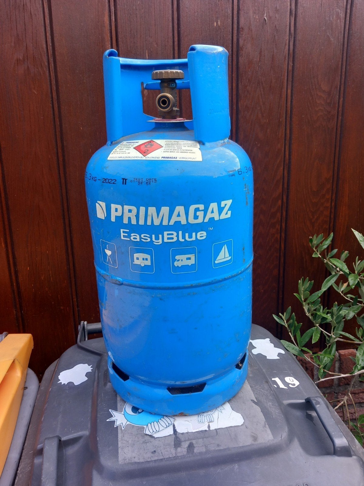 Lege Primagaz EasyBlue gasfles 6.3 kg, Caravans en Kamperen, Kampeeraccessoires, Ophalen of Verzenden, Gebruikt