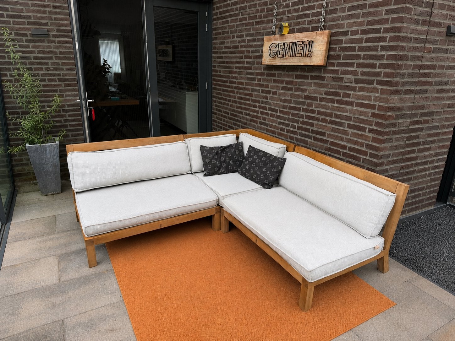 Karwei Trevor loungeset met palletkussens, Ophalen, 4 zitplaatsen, Gebruikt, Loungeset