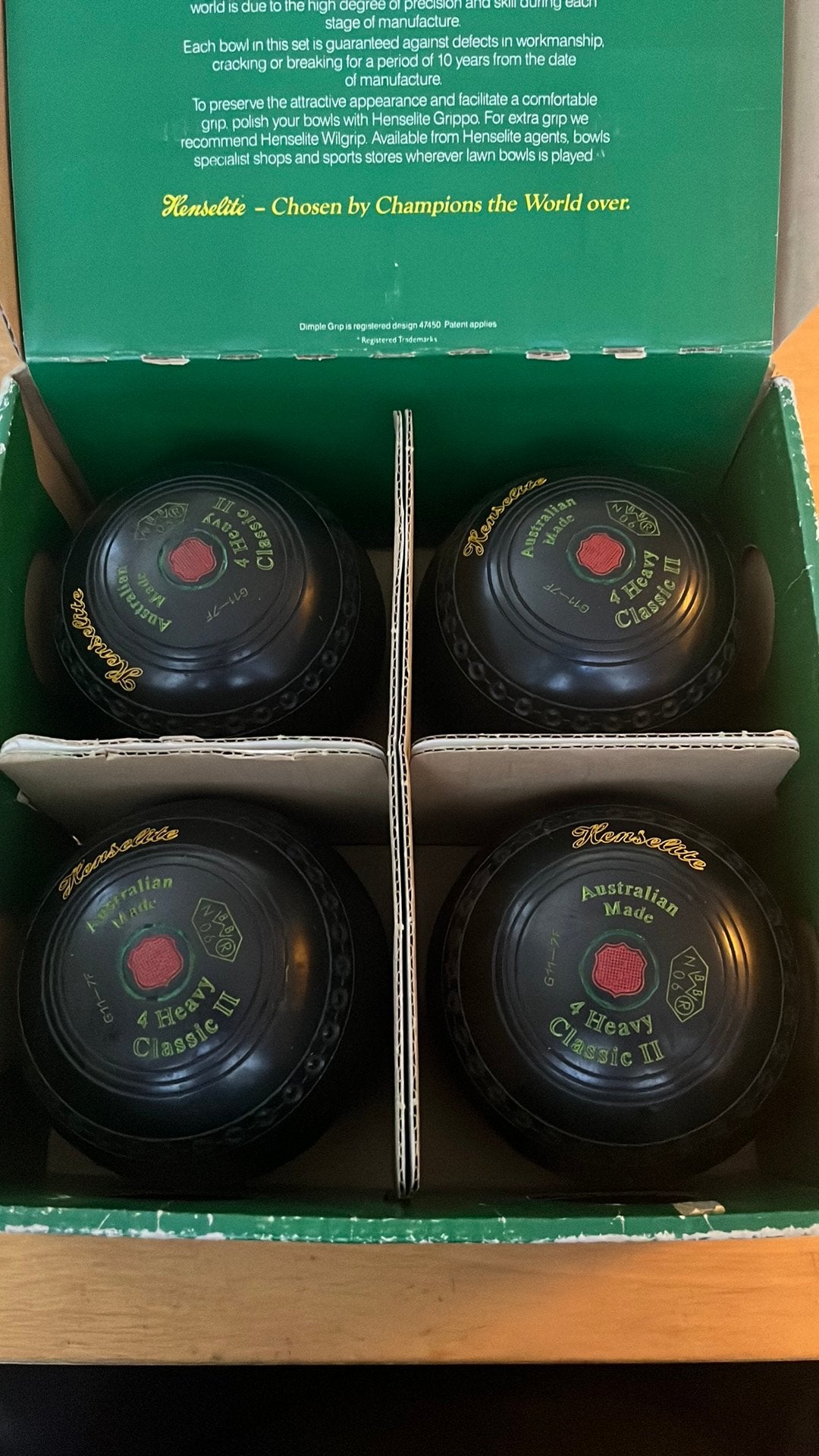 Lawn bowls Henselite size 4 - black haevy, Ophalen of Verzenden, Zo goed als nieuw, Bal