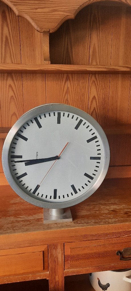 Dubbelzijdige wandklok, stations model, Ophalen, Zo goed als nieuw, Analoog, Wandklok