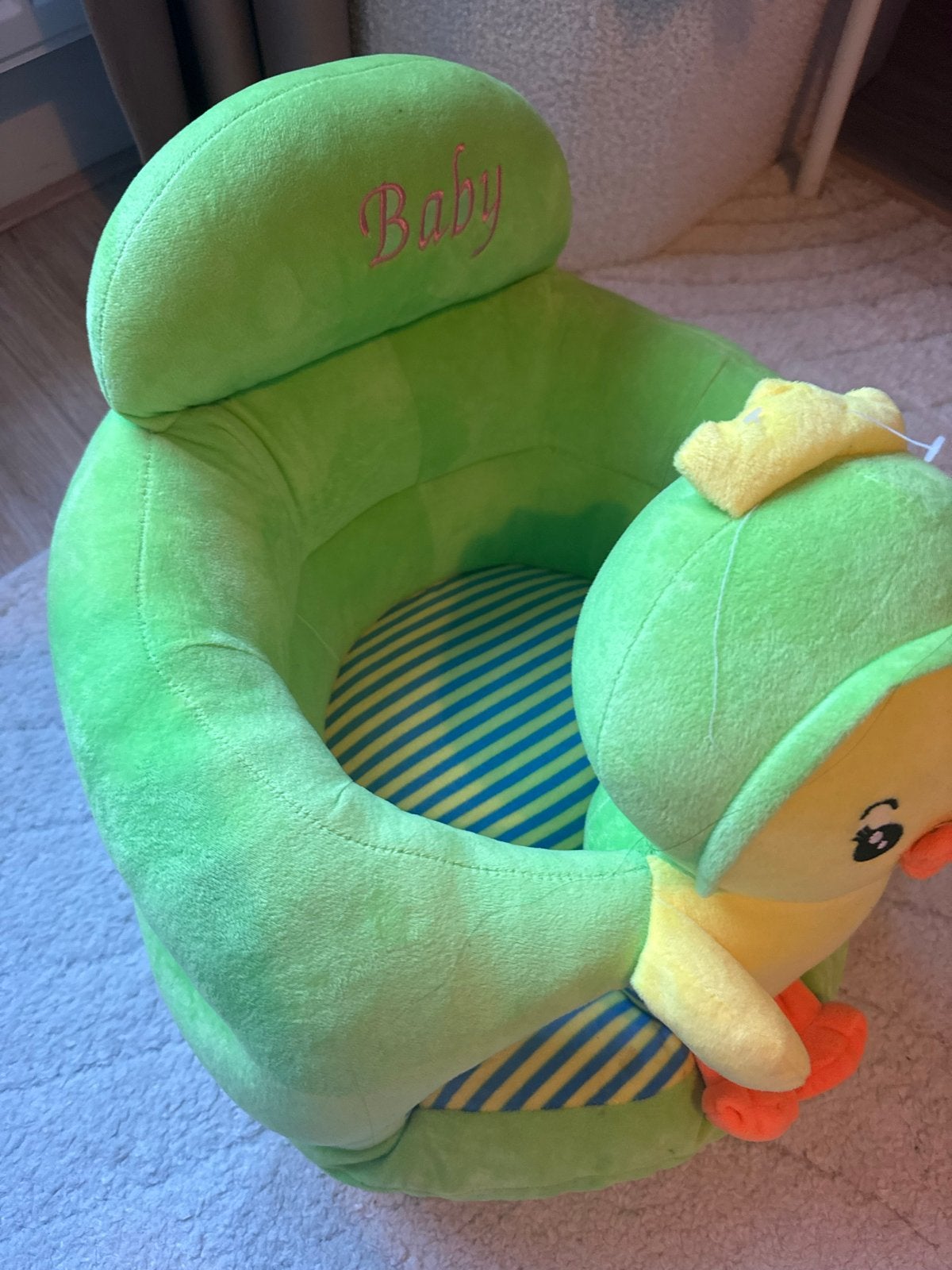 Leuke groene babyzitje met eendje, Kinderen en Baby's, Kinderstoelen, Ophalen, Zo goed als nieuw, Overige typen