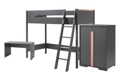 Hoogslaper + bureau + kast + matras (twv €1500), Kinderen en Baby's, Kinderkamer | Stapelbedden en Hoogslapers, Ophalen, Zo goed als nieuw