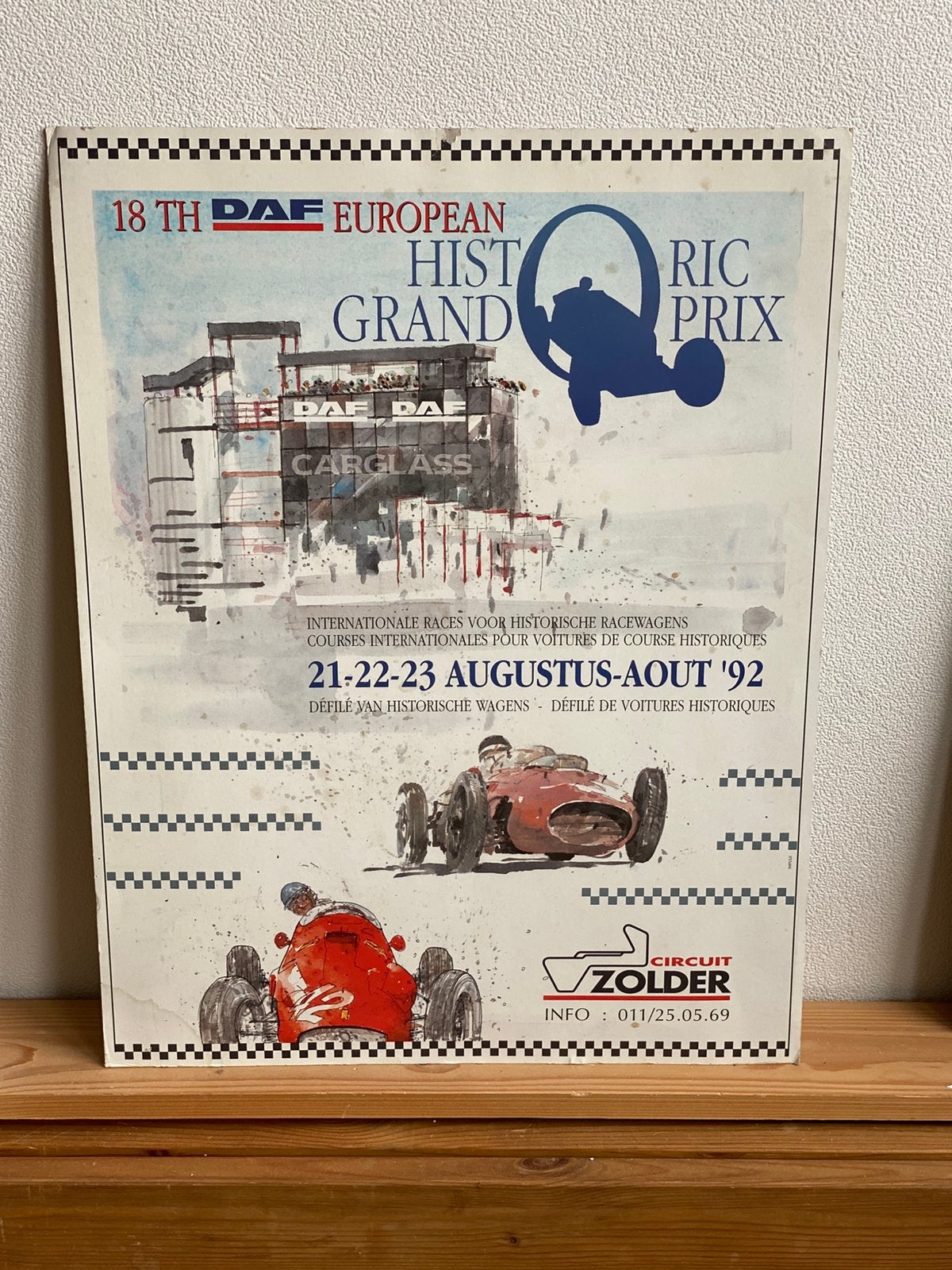 Vintage Kartonnen Historische Grand Prix Race Reclame 1992., Verzamelen, Automerken, Motoren en Formule 1, Ophalen of Verzenden