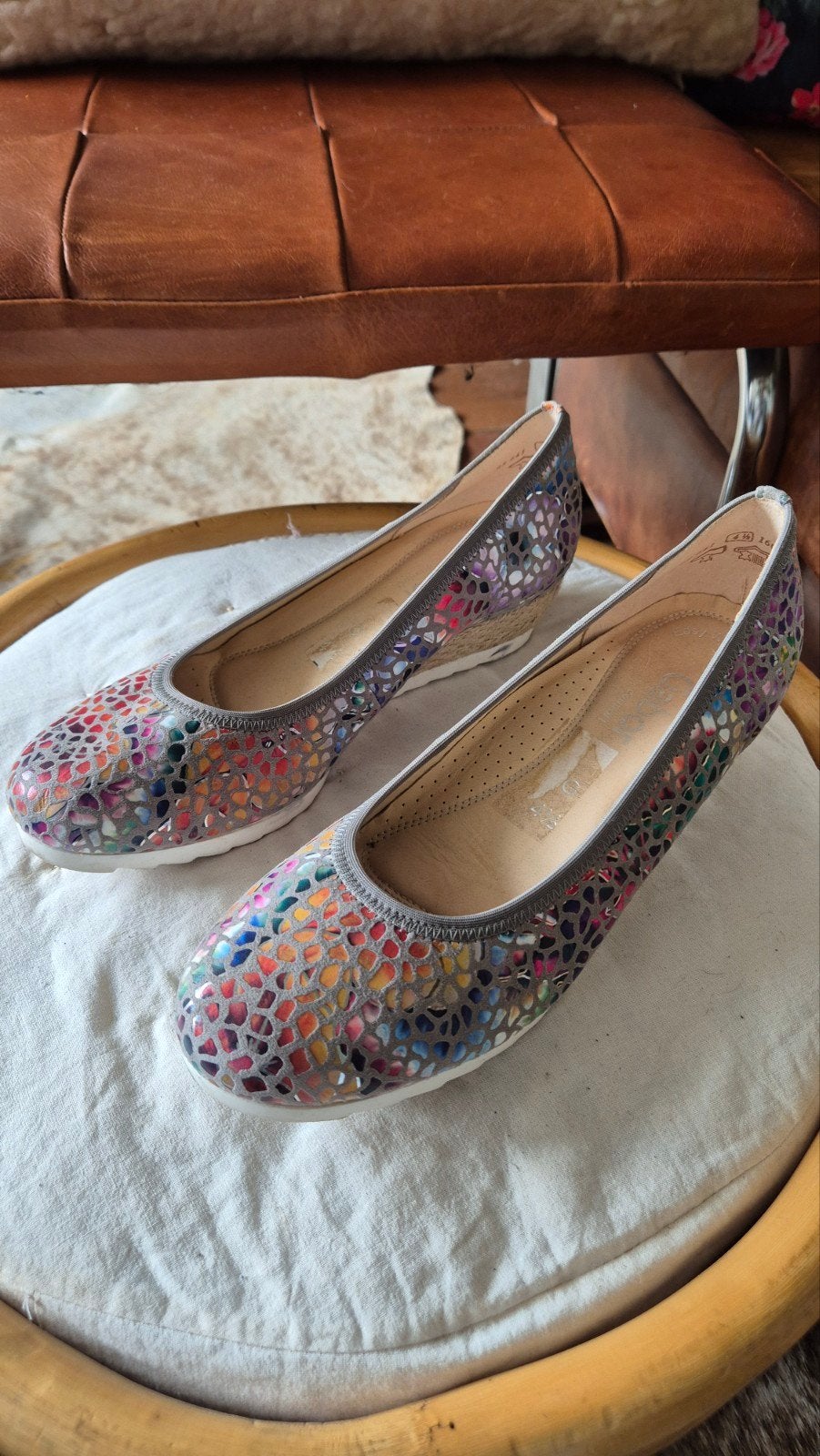 Gabor zgan sleehak schoenen mt 37,5 G kleurrijk leer lak, Kleding | Dames, Schoenen, Overige kleuren, Gabor, Zo goed als nieuw