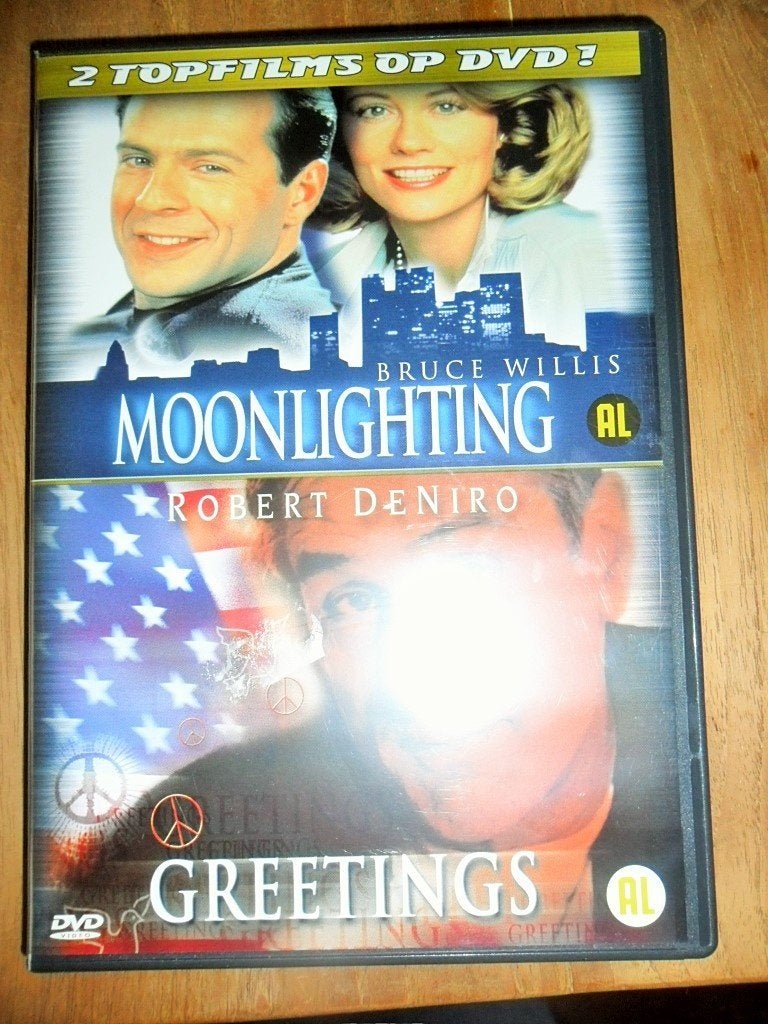 dvd Moonlichting en Greetings, Alle leeftijden, Ophalen of Verzenden, Zo goed als nieuw