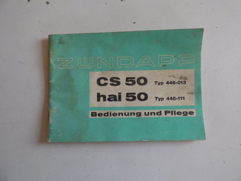 ZÜNDAPP CS 50 & HAI 50 GEBRUIKERSHANDLEIDING, Ophalen of Verzenden, Gebruikt