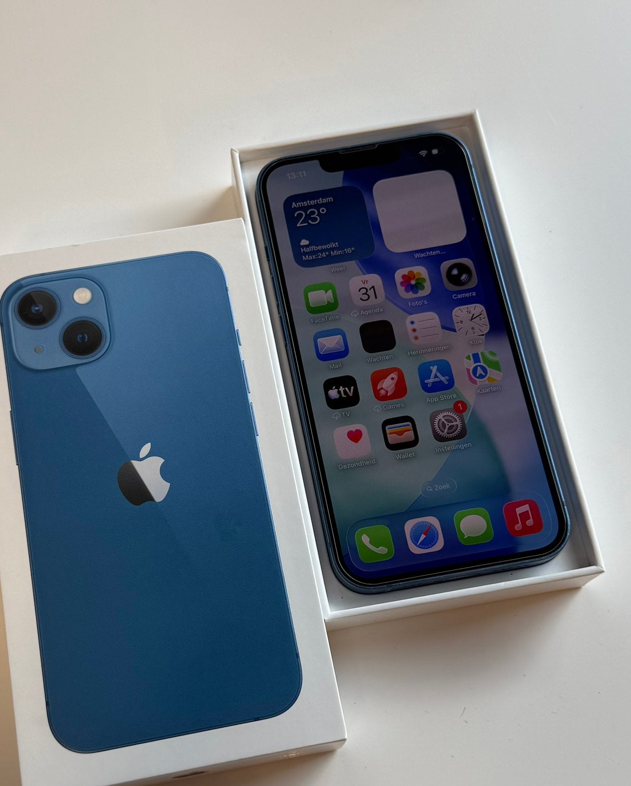 iPhone 13 256GB 100% Batterijconditie, 256 GB, Blauw, IPhone 13, Ophalen of Verzenden