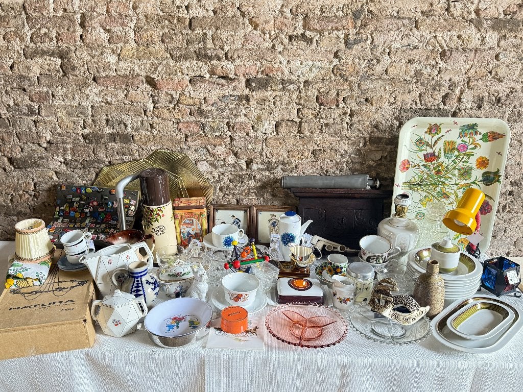 Grote partij vintage woondecoratie - servies - lampen, Huis en Inrichting, Woonaccessoires | Overige, Ophalen, Gebruikt
