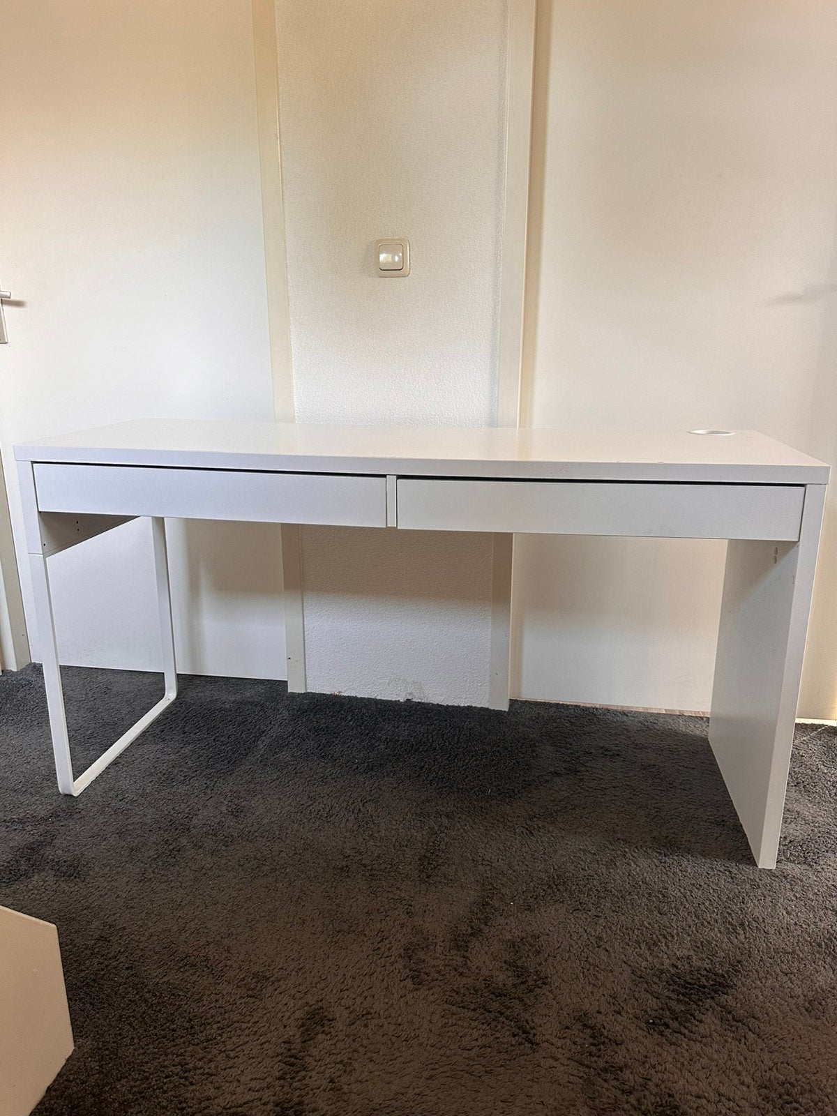 Wit ikea Bureau, Huis en Inrichting, Ophalen, Gebruikt, Met lades, IKEA
