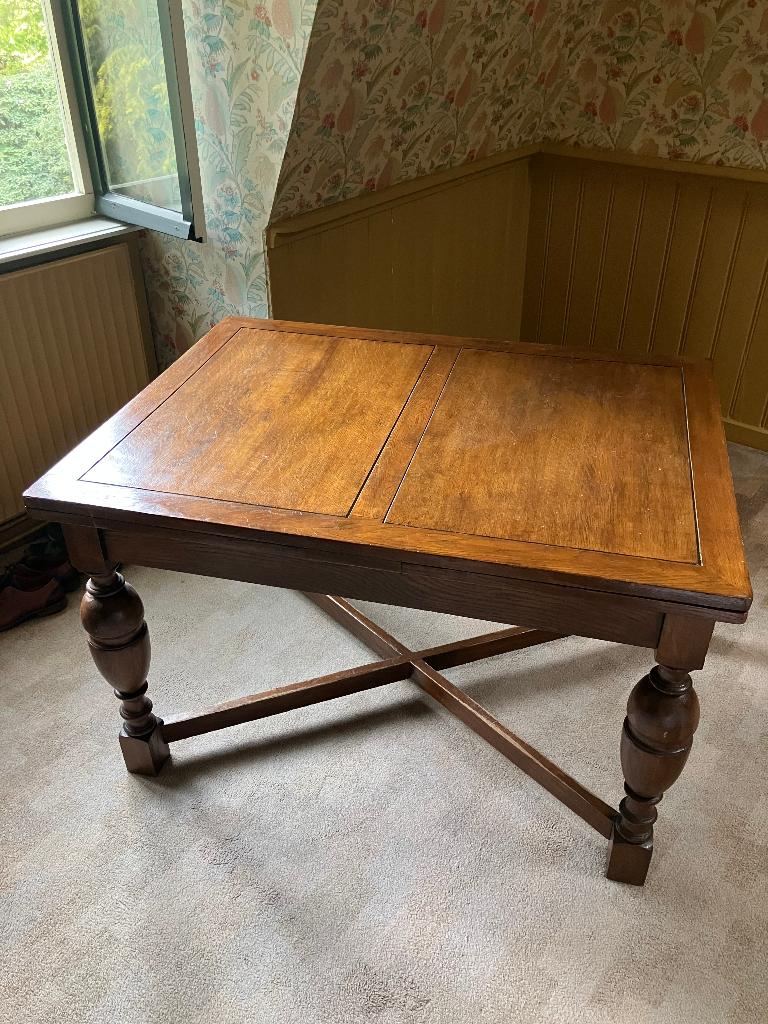 uitschuifbare eettafel, Huis en Inrichting, Tafels | Eettafels, Ophalen, Gebruikt, 100 tot 150 cm, 50 tot 100 cm