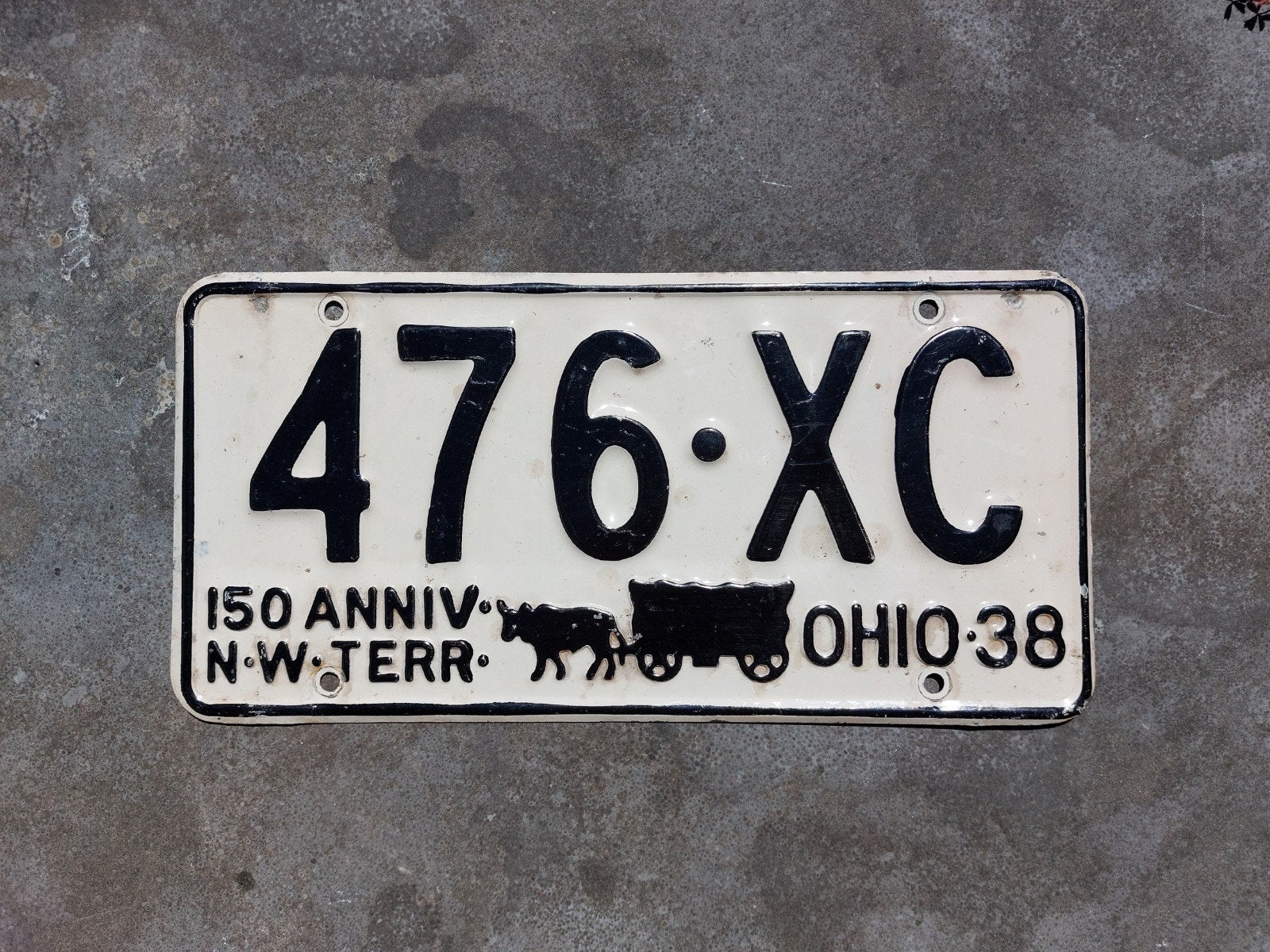 Kenteken 1938 Ohio USA Nummerplaat Nummerbord, Ophalen of Verzenden, Gebruikt, Auto's