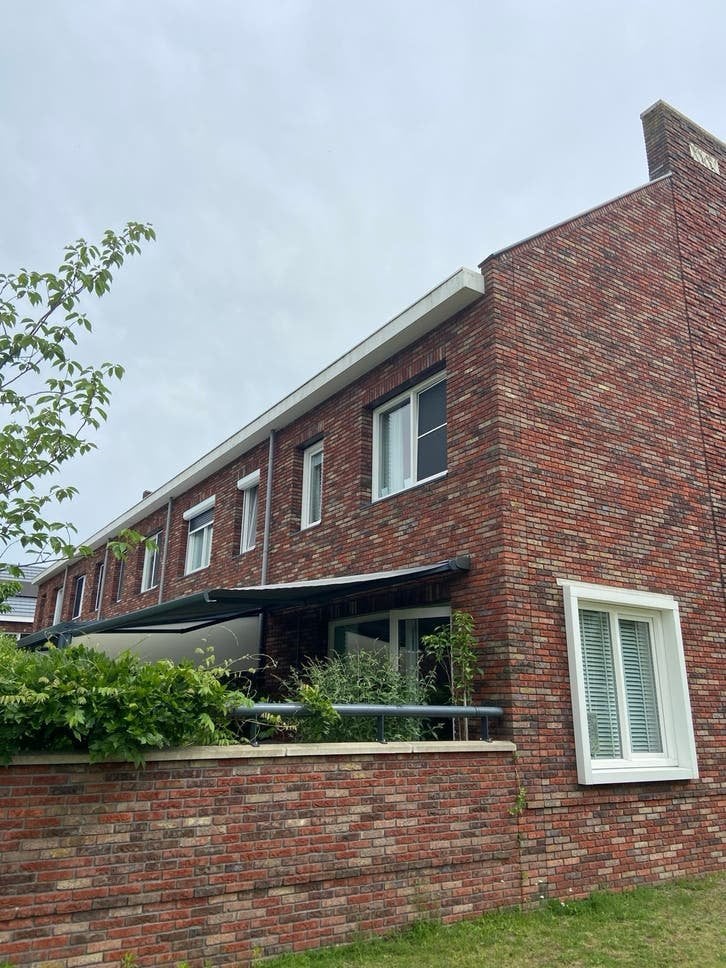 Degalux zonnescherm 5m breed, 3m uitval, antraciet, elektris, Tuin en Terras, Zonneschermen, Ophalen, Gebruikt, 450 cm of meer