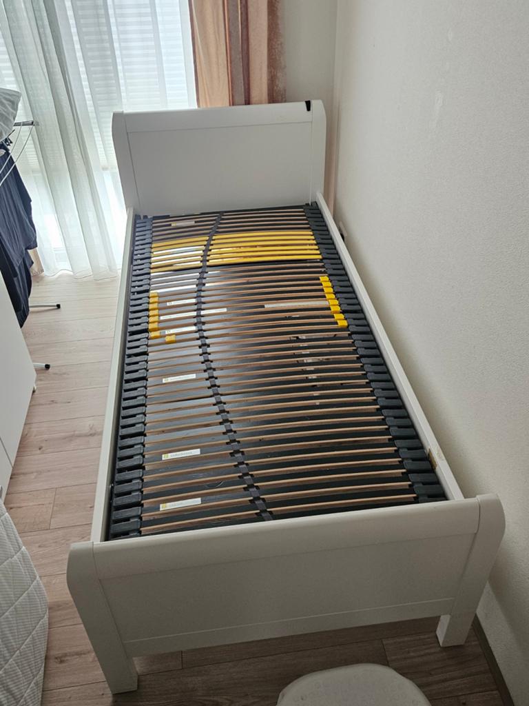 Ledikant 200x100 met elektrische verstelbare bodem, Eenpersoons, Wit, Ophalen of Verzenden, 200 cm