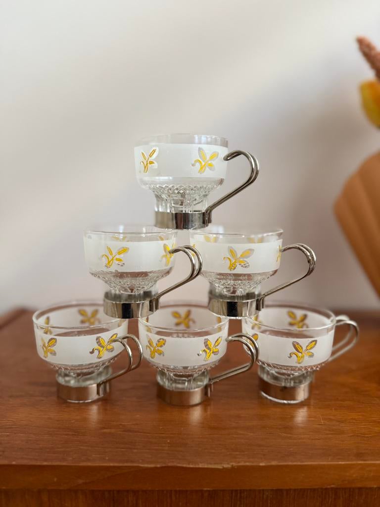 Vintage Espresso Kopjes Italië, Overige typen, Ophalen of Verzenden, Overige stijlen, Glas