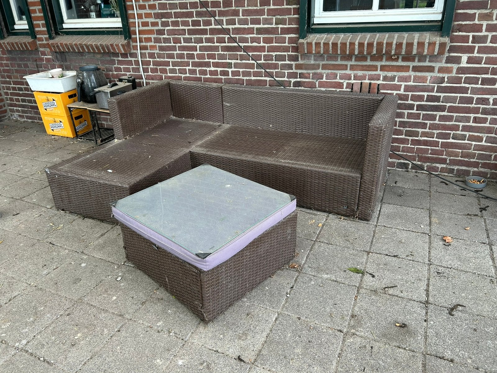 Lounge set kunstof, Ophalen, Kunststof, Gebruikt, 3 zitplaatsen