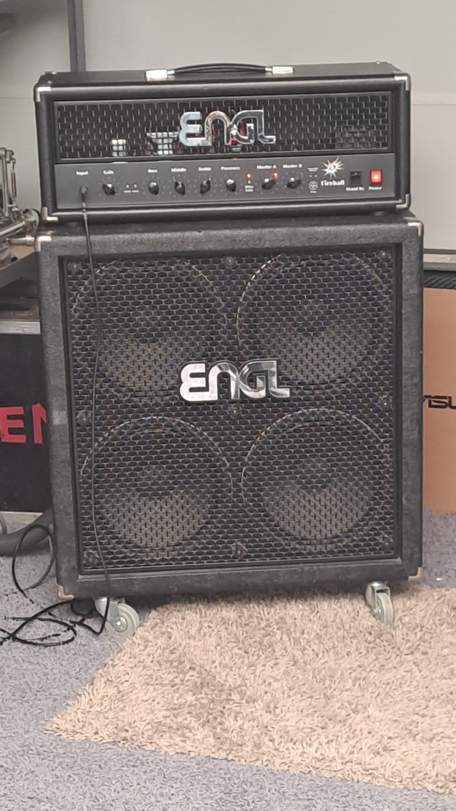 Engl stack Fireball 60 + Engl 4x12 cab + footswitch., Ophalen, Zo goed als nieuw, Gitaar, 50 tot 100 watt