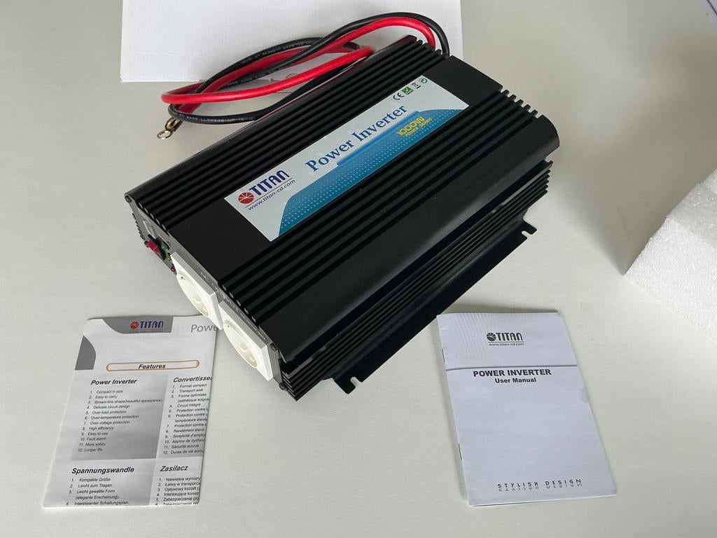 Titan HW-1000E2 omvormer 24V - 230V sinus 1000W peak 2400W, Overige merken, Nieuw, Ophalen of Verzenden, NA