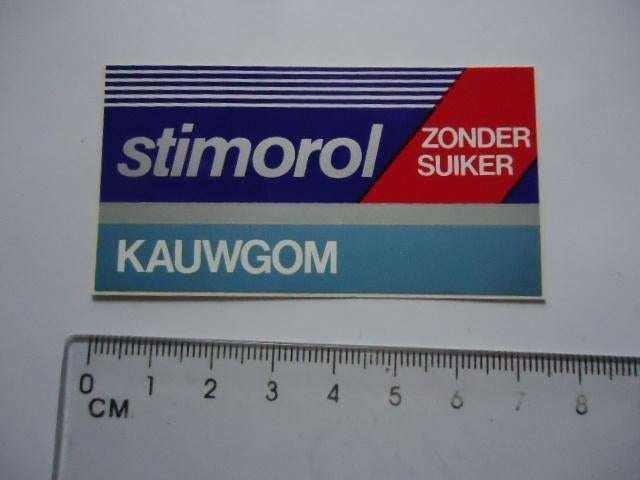 sticker oud Stimorol kauwgum fabriek Amsterdam mokum retro, Verzenden, Zo goed als nieuw, Bedrijf of Vereniging
