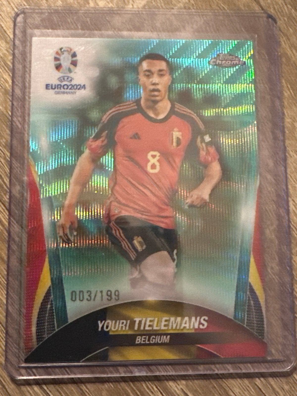 Youri Tielemans Topps Chrome EURO 2024 Kaart 003/199, Ophalen of Verzenden, Zo goed als nieuw