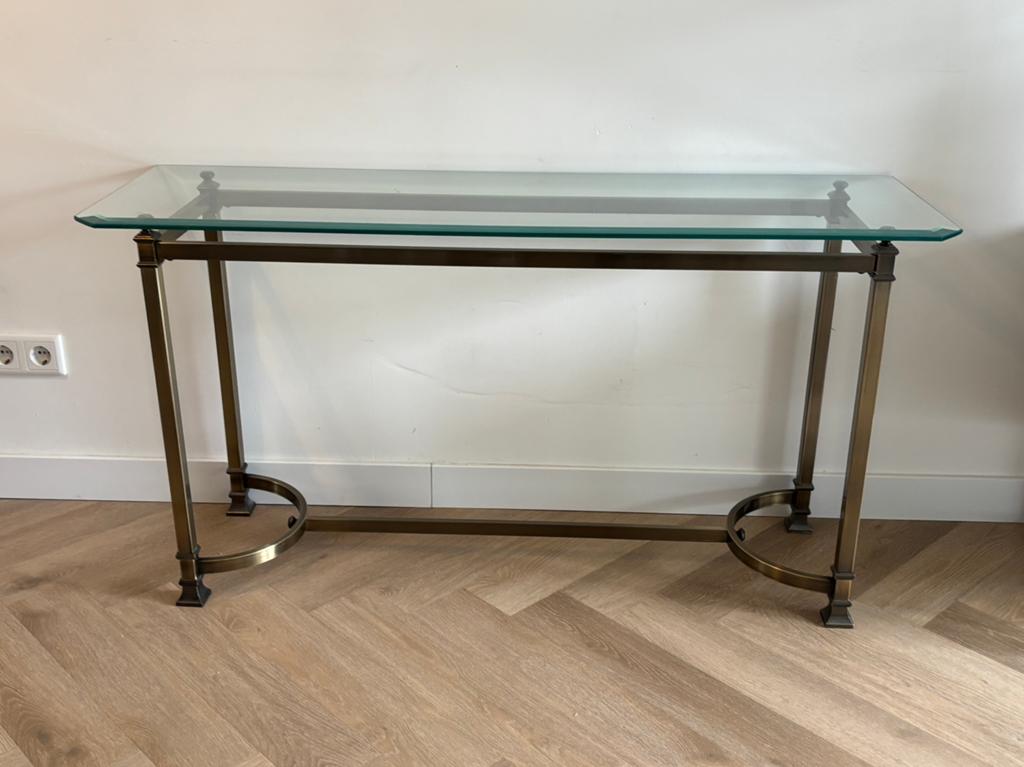 Prachtige vintage Hollywood Recency sidetable, Ophalen, 100 tot 150 cm, Zo goed als nieuw, 25 tot 50 cm