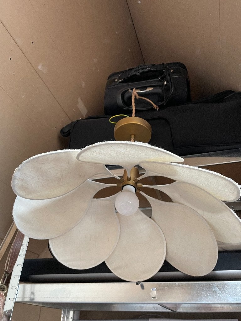 Hanglamp Karwei Linde Beige, Ophalen, Gebruikt, Textiel, E27 (groot)