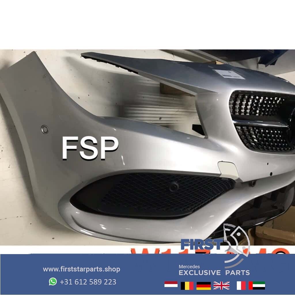 W117 CLA Facelift AMG Voorbumper compleet zilvergrijs bumper, Gebruikt, -, Voor, Ophalen of Verzenden
