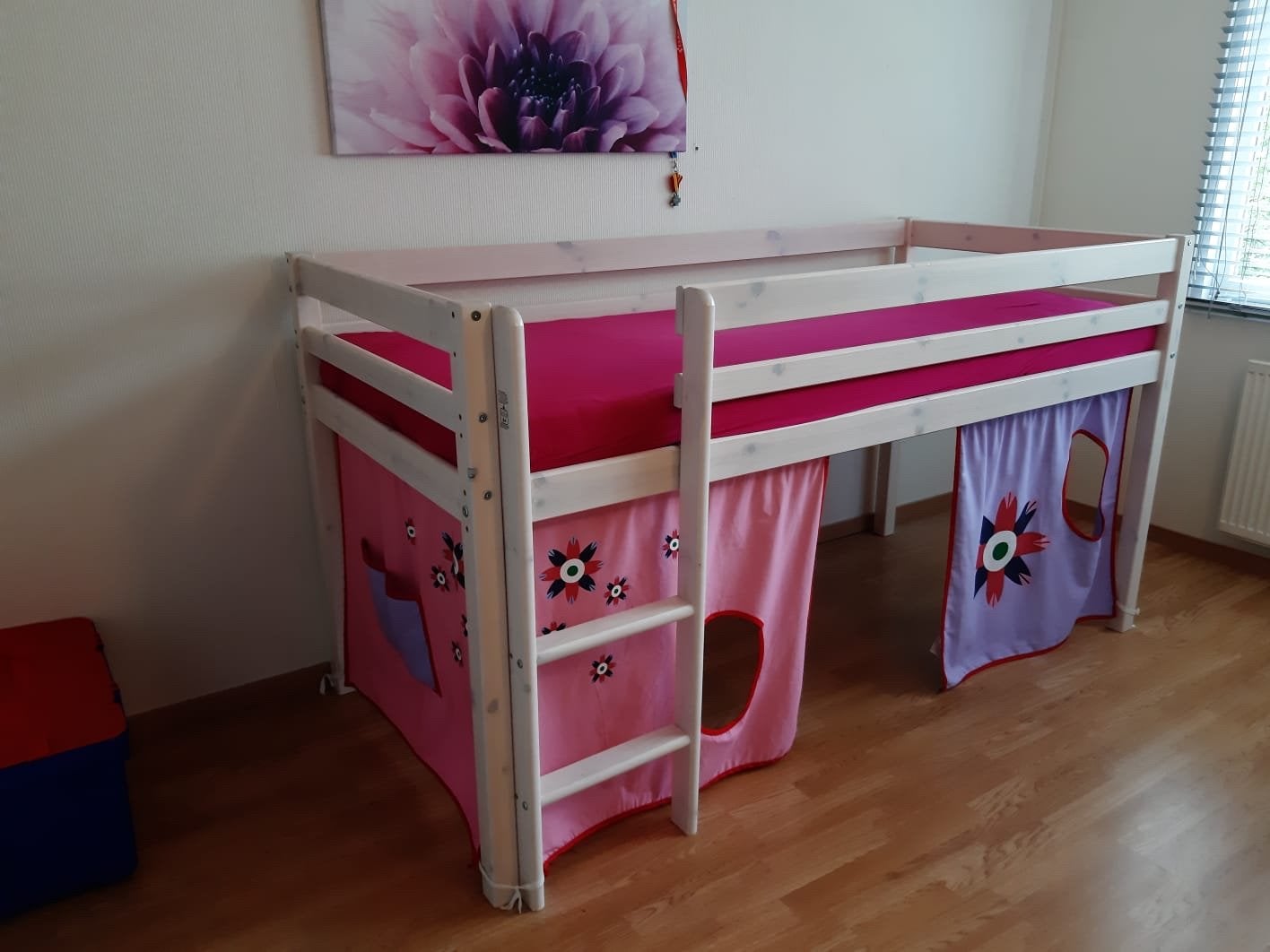 Hoogslaper voor kind met roze tent, Ophalen, 85 tot 100 cm, Gebruikt, Hoogslaper of Stapelbed