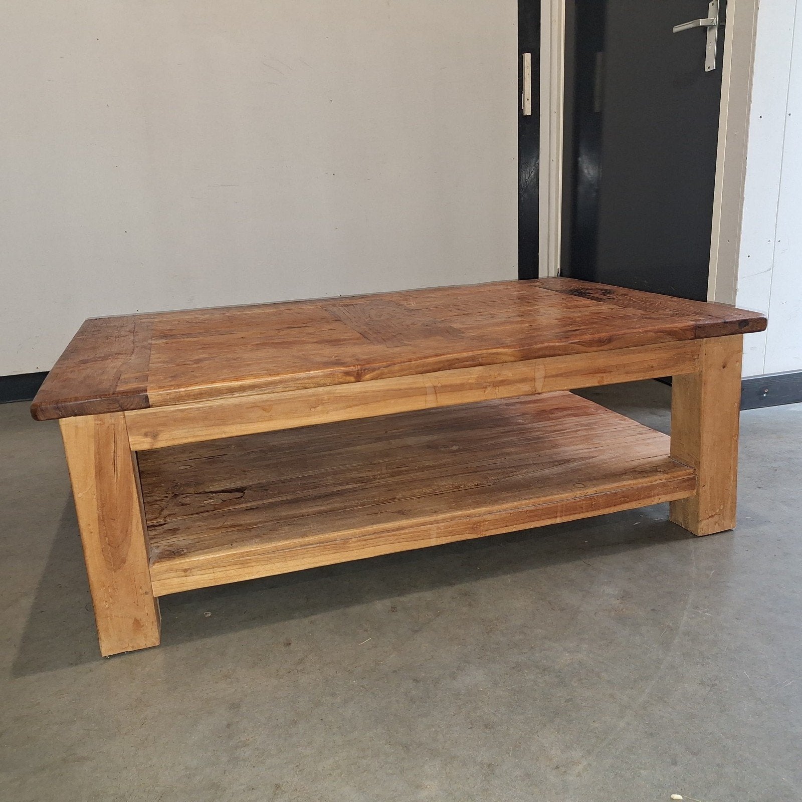 Henders & Hazel Salontafel Massief Teakhout, Ophalen, Gebruikt, 100 tot 150 cm, Robuust, Landelijk