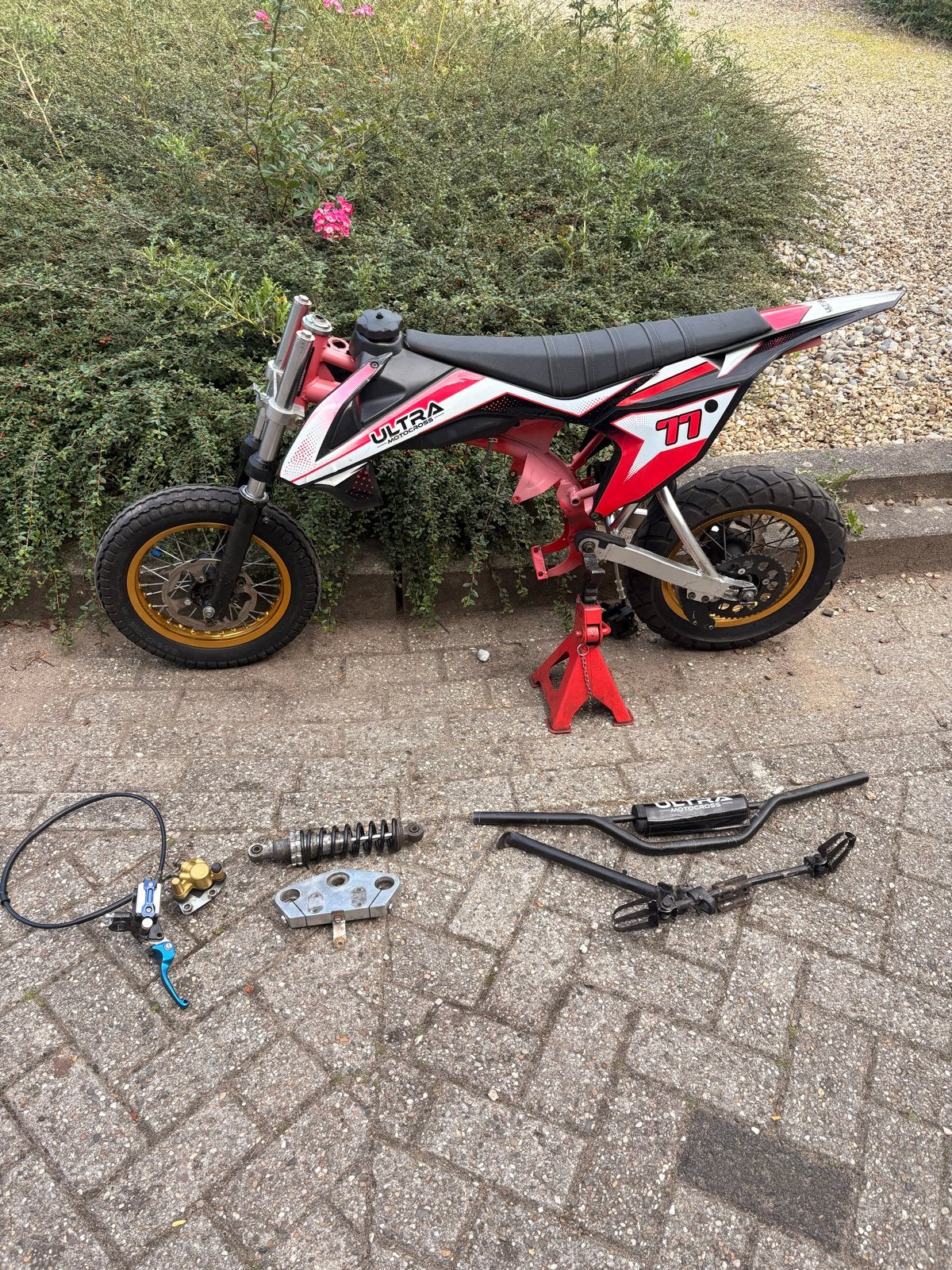 Pitbike 125cc roller (supermoto) zonder blok, Fietsen en Brommers, Ophalen, Gebruikt, Schijfrem, Pitbike