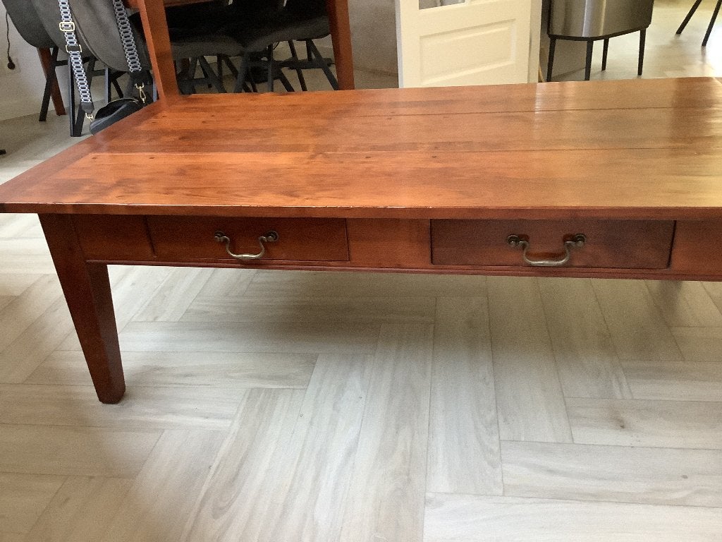 Eet-en salontafel kersenhout, Huis en Inrichting, Tafels | Salontafels, Ophalen, 50 – 75, Gebruikt, 200 cm of meer