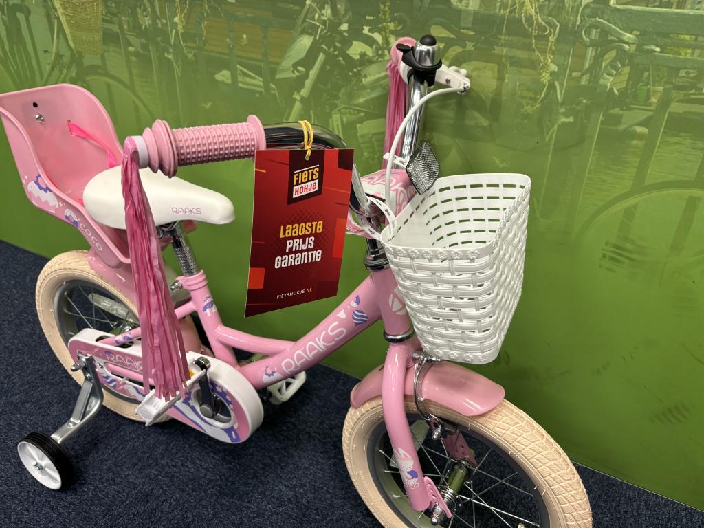 Fietshokje Raaks: Raaks kinderfiets 14 Inch NIEUW, Fietsen en Brommers, Fietsen | Dames | Damesfietsen, Niet ingevuld, Ophalen of Verzenden