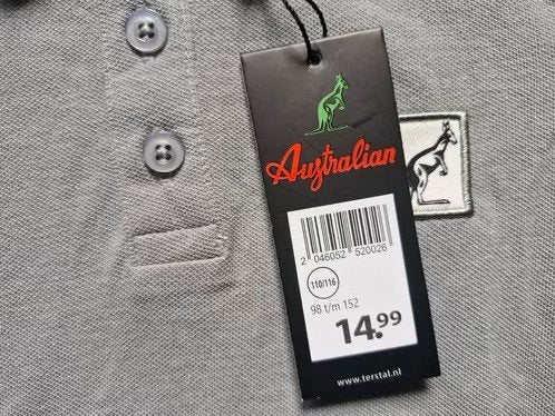 Grijze polo Maat 110-116 h3, Australian, Onbekend, Nieuw, Ophalen of Verzenden
