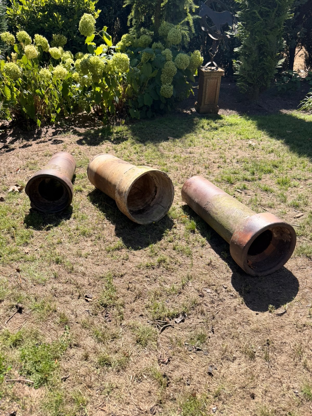 Betonnen buizen tbv tuindecoratie, Ophalen, Gebruikt, Rond, Minder dan 25 cm