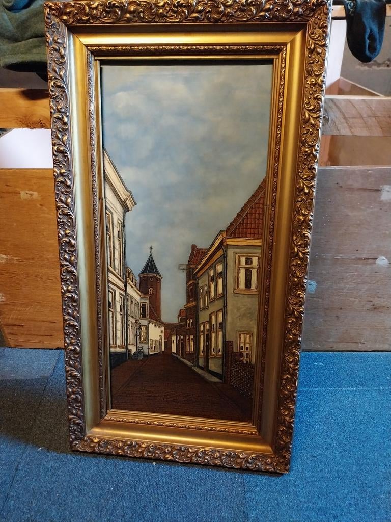 Schilderij van stad amersfoort, Antiek en Kunst, Antiek | Spiegels, Ophalen, Rechthoekig