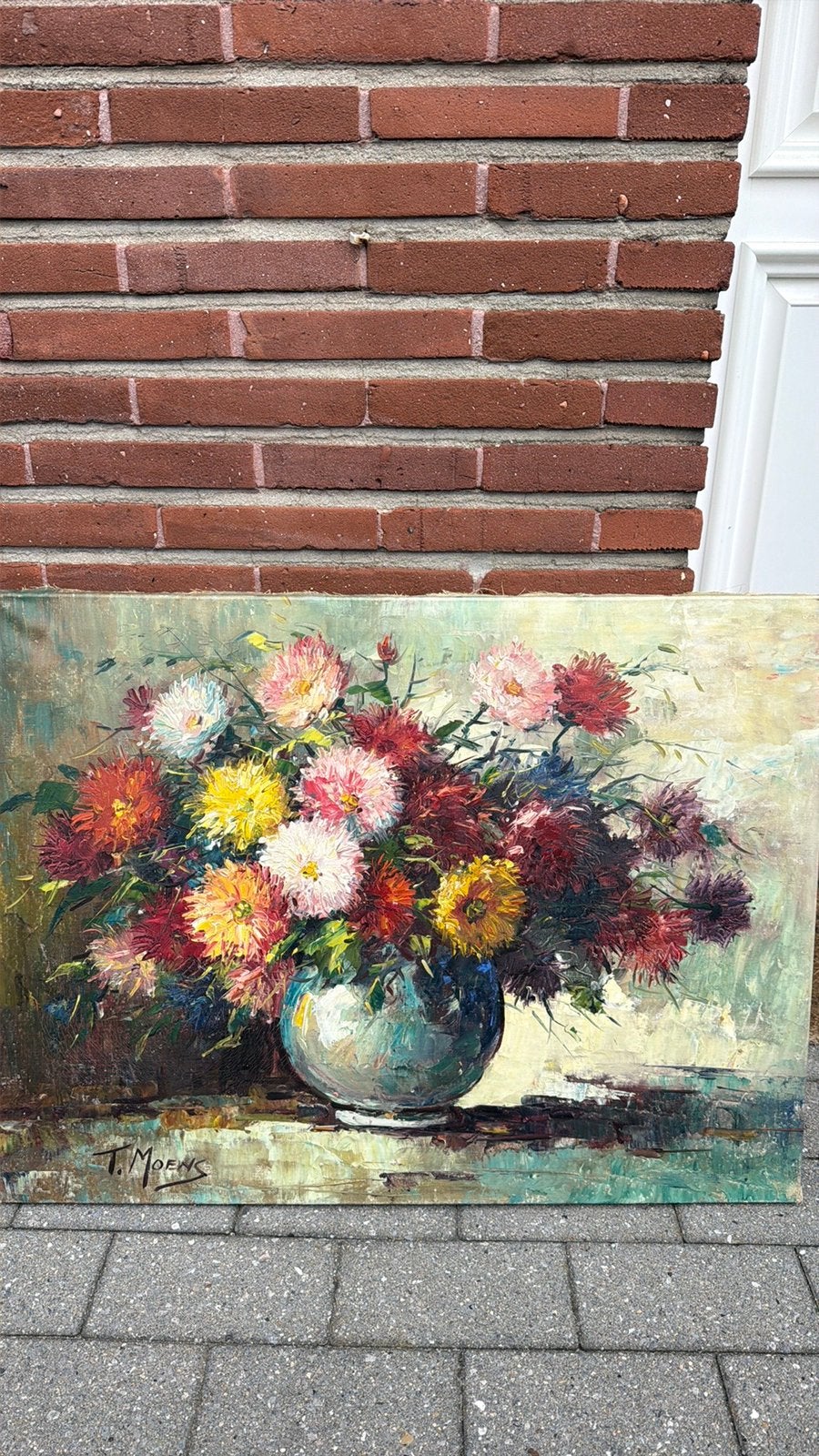 Olieschilderij schilderij op doek olie gesigneerd, Antiek en Kunst, Kunst | Schilderijen | Klassiek, Ophalen of Verzenden