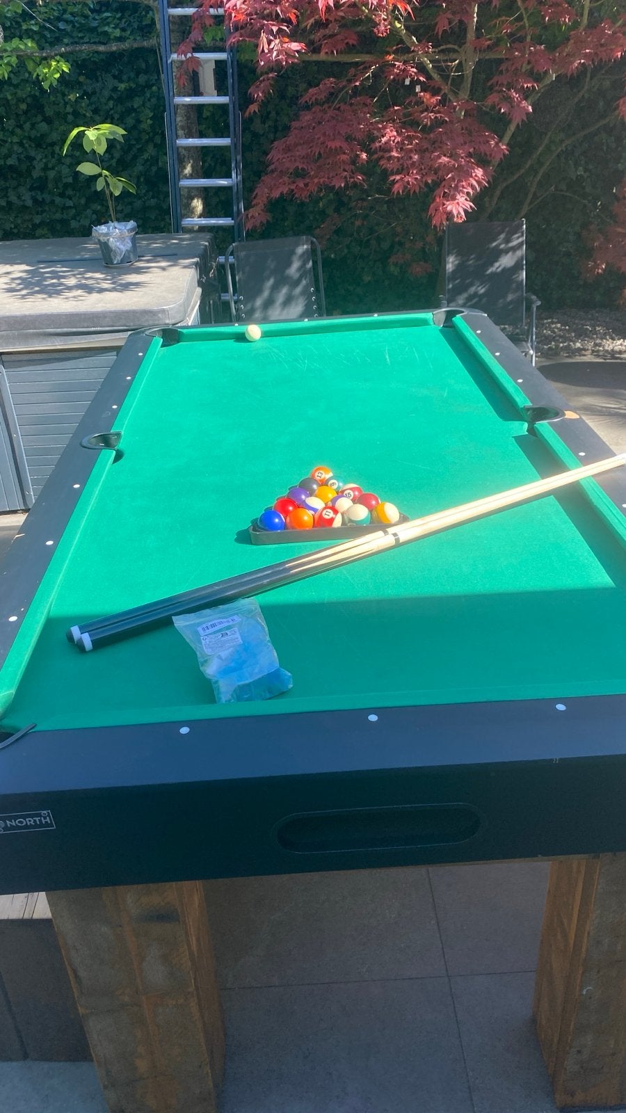 Pooltafel NORTH 8ft + accessoires, Sport en Fitness, Biljarten en Poolen, Gebruikt, Pooltafel, Ophalen