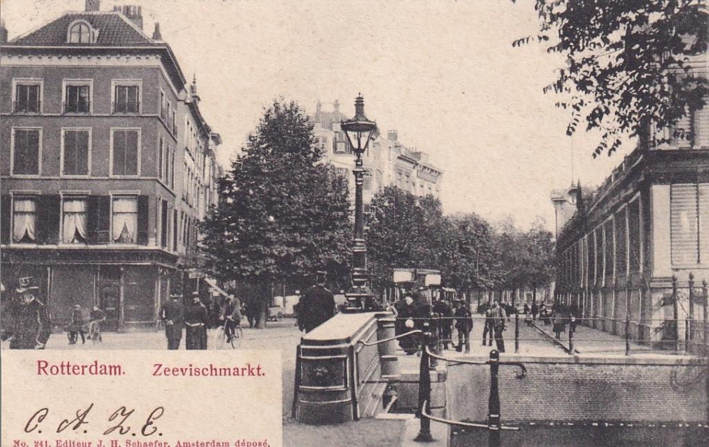 726F Rotterdam Zeevismarkt geziern naar de Noodblaak, Ophalen of Verzenden, Voor 1920, Gelopen, Zuid-Holland