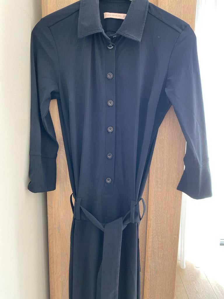 Zwarte jumpsuit met ceintuur - Studio Anneloes, Kleding | Dames, Jumpsuits, Ophalen, Zo goed als nieuw, Maat 34 (XS) of kleiner